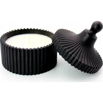 Svíčka Vonná sójová svíčka – černá nádoba z гипсовой смеси, ruční výroba,