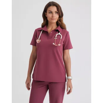 Zdravotnický oděv Lékařská Mikina Polo - MULLED WINE 0