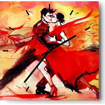 Hodiny Nástěnné hodiny do kuchyně 30x30 Abstrakce Stylové hodiny na skle Loft Tiché