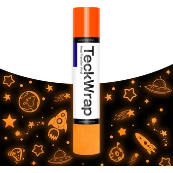Samolepící dekorace TeckWrap Svítící ve tmě - Neon Orange - Nažehlovací vinylová folie Velikost: 0,25 x 1,5 m