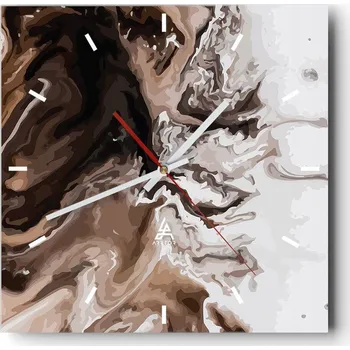 Hodiny Nástěnné hodiny do kuchyně 30x30 Abstrakce Stylové hodiny na skle Loft Tiché