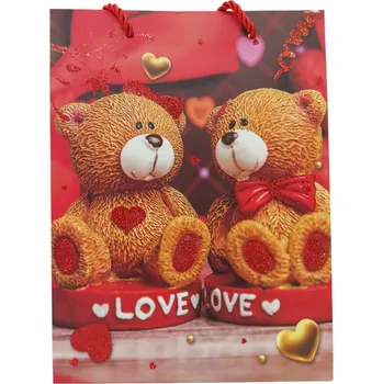 Dárková taška Dárková papírová taška s motivem lásky, 24/18 cm