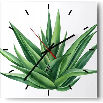 Hodiny Nástěnné hodiny do kuchyně 30x30 Rostlina Stylové hodiny na skle Loft Tiché