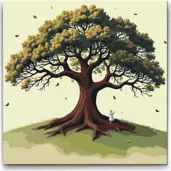 Malování podle čísel - Strom života Velikost: 50x50cm, Rámování: Pouze srolované plátno