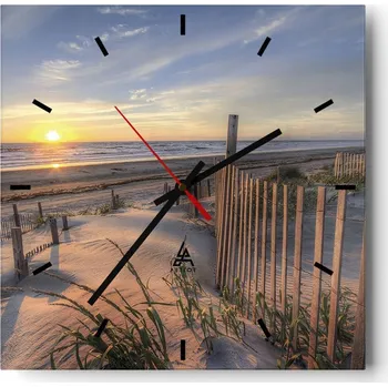 Hodiny Nástěnné hodiny do kuchyně 30x30 Slunce Výhled Stylové hodiny na skle Tiché