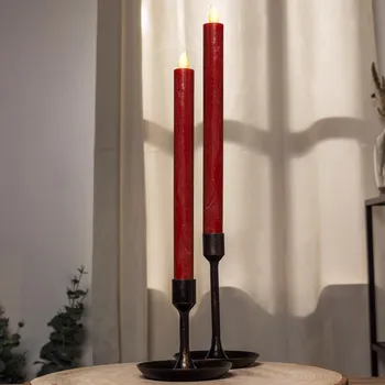 Vánoční dekorace Haushalt international LED vysoké voskové svíčky, 2 ks, bordó 494483