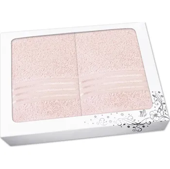 Ručník Dárková sada ručníku a osušky LINIE světle růžová