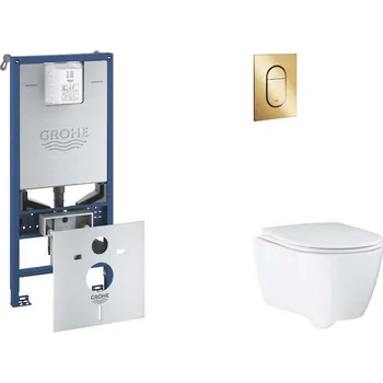 WC sada Grohe Rapid SLX - Set předstěnové instalace, klozetu, sedátka SoftClose a tlačítka Arena Cosmopolitan S, Cool Sunrise SANI11BB4120