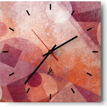 Hodiny Nástěnné hodiny do kuchyně 30x30 Abstrakce Stylové hodiny na skle Loft Tiché