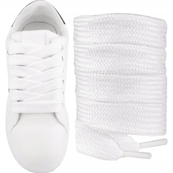 Tkaničky do bot Široké tlusté tkaničky BÍLÉ do bot Campus 15mm ploché Sulpo 150 cm