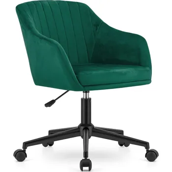 Sametové otočné křeslo Hamburg zelené