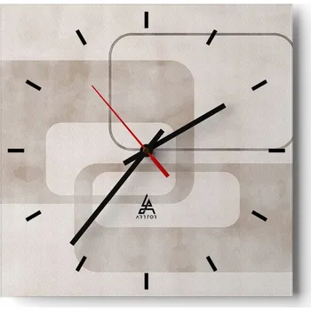 Hodiny Nástěnné hodiny do kuchyně 30x30 Tvary Stylové hodiny na skle Loft Tiché
