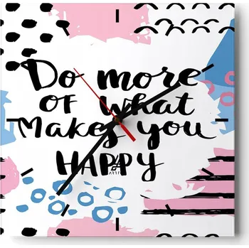 Hodiny Nástěnné hodiny do kuchyně 30x30 Afirmace Stylové hodiny na skle Loft Tiché