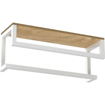 Věšák Nástěnný věšák na ručníky s policí 14x40 cm bílá