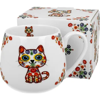 DUO Gifts DG - Porcelánový hrnek barylka Kočky ETNO v dárkové krabičce - 430 ml