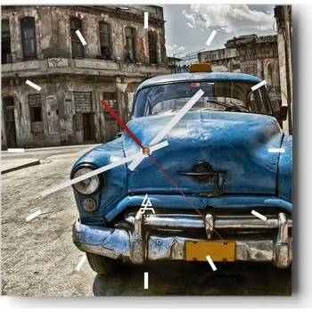 Hodiny Nástěnné hodiny do kuchyně 30x30 - Motorismus - Stylové hodiny na skle - Loft - Tiché