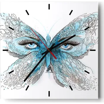 Hodiny Nástěnné hodiny do kuchyně 30x30 Abstrakce Stylové hodiny na skle Loft Tiché