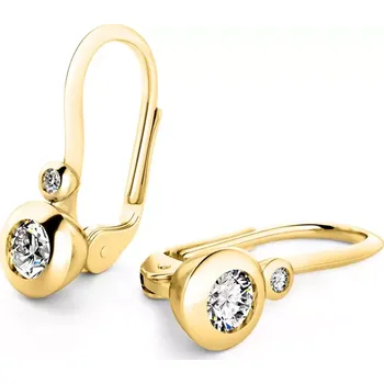 Náušnice Dámské náušnice žluté zlato 585/1000 přírodní diamant G/SI 10984-ZL-DIA