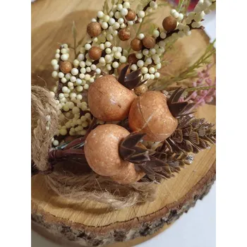 umělá květina Dekorační větvička podzimní s makovicemi