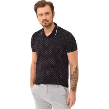 Pánské tričko Pánské polo triko s krátkým rukávem VOLCANO-CARO-600-NAVY Modrá L