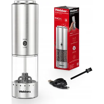 Kuchyňský mlýnek Elektrický mlýnek Webber plast 60 g stříbrný