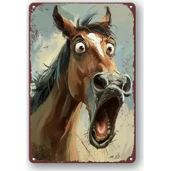 Plechová cedule BAF Kovová cedule Vyděšený koník 30 x 20 cm