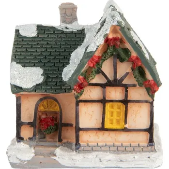 Svícen Barevný dekorační domeček s LED světýlky Hoefkens – 6x5x6 cm