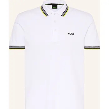 Pánská košile Boss Pánská Polokošile Z Piké Paddy Curved Regular Fit, bílá,...