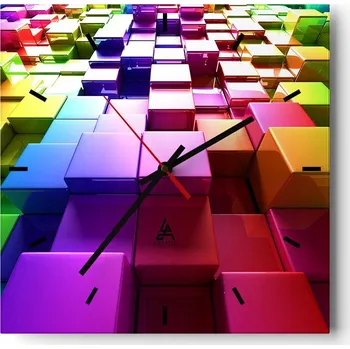 Hodiny Nástěnné hodiny do kuchyně 30x30 Abstrakce Stylové hodiny na skle Loft Tiché