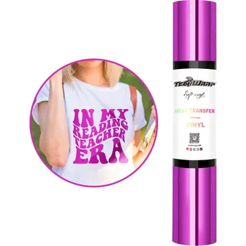 Samolepící dekorace TeckWrap Metallic Chrome HTV - Royal Pink - Nažehlovací vinylová folie Velikost: 0,3 x 1,5 m