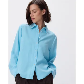 Reserved - Hladká košile z modalu - tyrkysová - 402FH-66X - 402FH-66X-XXL