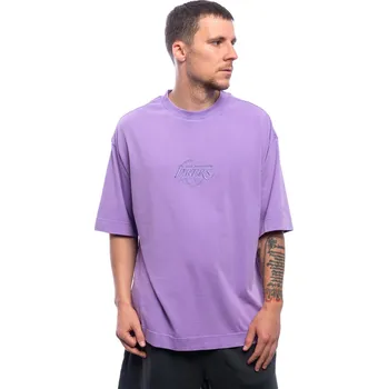Triko New Era - NBA Washed Box Tee - LA Lakers - Mauve velikost XL
