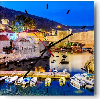 Hodiny Nástěnné hodiny do kuchyně 30x30 Architektura Stylové hodiny na skle Tiché