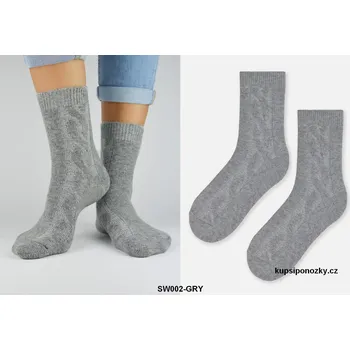 Dámské ponožky Dámské vlněné ponožky SW002 39-42 Šedá