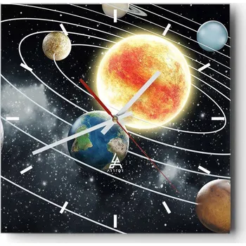 Hodiny Nástěnné hodiny do kuchyně 30x30 Kosmos Stylové hodiny na skle Loft Tiché