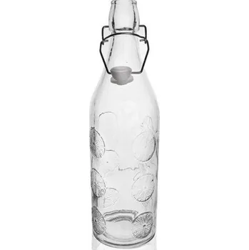 Láhev láhev 1,1l ORANGE, patent.uzávěr CLIP, sklo