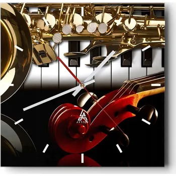 Hodiny Nástěnné hodiny do kuchyně 30x30 Hudba Stylové hodiny na skle Loft Tiché