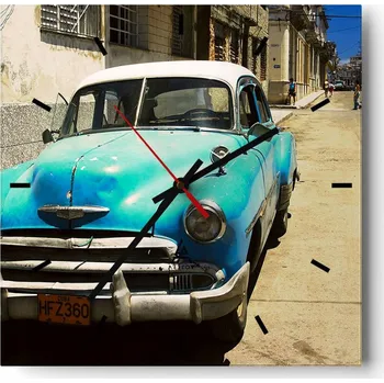 Hodiny Nástěnné hodiny do kuchyně 30x30 - Motorismus - Stylové hodiny na skle - Loft - Tiché