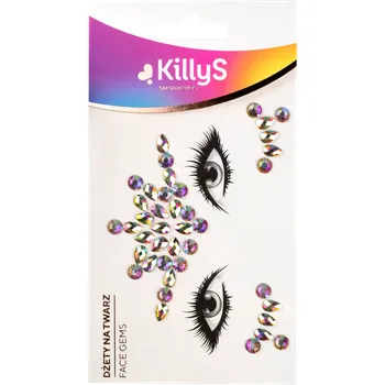 Karnevalový doplněk KillyS křišťály na obličej, 1 bal.