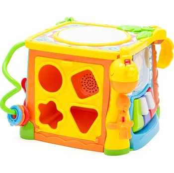 Hračka pro nejmenší Interaktivní hudební vzdělávací kostka Baby Mix, žlutá