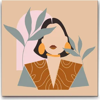 Malování podle čísel - Ilustrace - Moderní žena Velikost: 50x50cm, Rámování: Pouze srolované plátno
