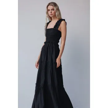 Dámské šaty Šaty Tova Alesia černé dlouhé s kapsami Velikost: 36