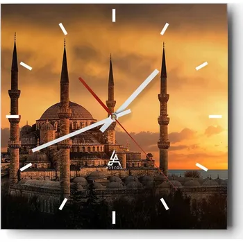 Hodiny Nástěnné hodiny do kuchyně 30x30 Architektura Stylové hodiny na skle Tiché