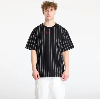 Pánské tričko Tričko Karl Kani Small Signature Pinstripe Tee Black/ White M