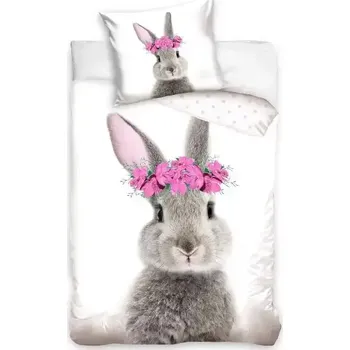 Povlečení BAVLNĚNÉ POVLEČENÍ Králíček s Věnečkem