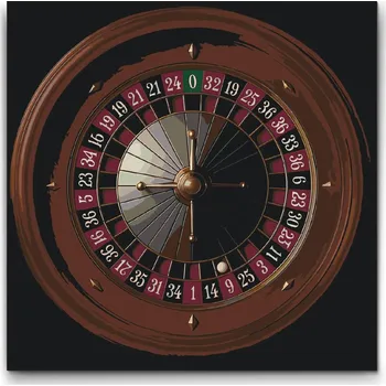 Malování podle čísel - Ruleta Velikost: 50x50cm, Rámování: Pouze srolované plátno