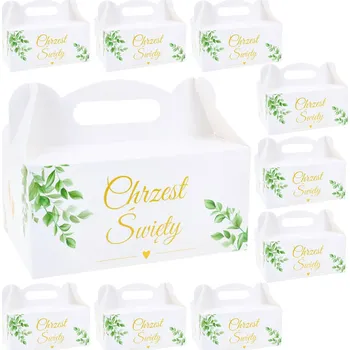 Krabička na výslužku Krabičky na dort PartyCollection Křest Svatý bílé 10 kusů