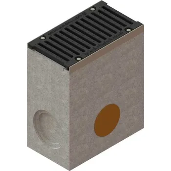 Odvodňovací žlab Sběrná betonová vpusť VODALAND MONO E600 s litinovou mříží 500 x 285 x 600 mm