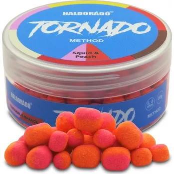 Návnadová surovina Haldorádó Wafters Method Tornado 30g 6+8 mm Hmotnost: 30g, Průměr: 6+8mm, Příchuť: Chobotnice Broskev