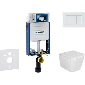 WC sada Geberit Kombifix - Set předstěnové instalace, klozetu Arkas I a sedátka softclose, tlačítko Sigma20, bílá/bílá mat SANI15CA3133